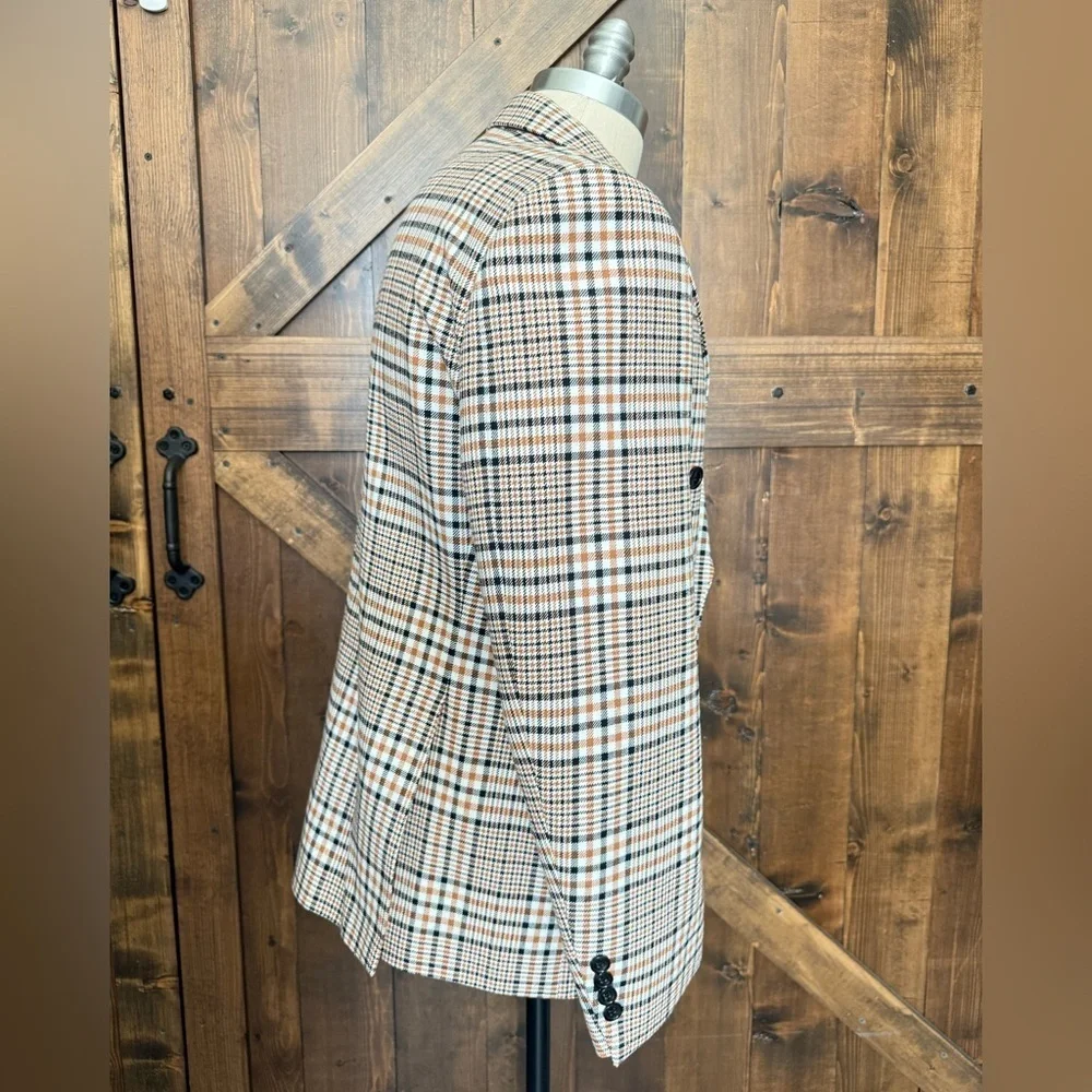 ROSSIMAN Plaid Suit Slim Fit Double-Breasted Blazer & Matching Pants Milano 42R